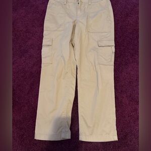 LL Bean Women's Size 10 Petite Pants  Khaki Tan Straight Leg Cargo Hiking